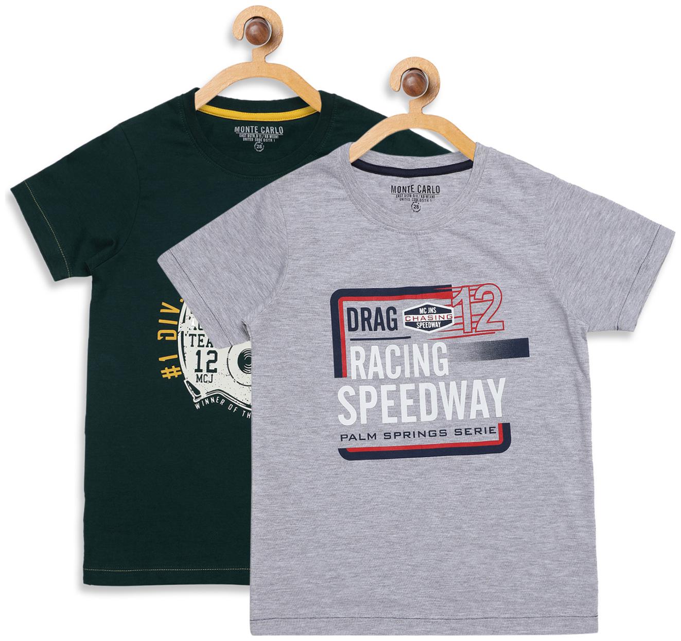 

Monte Carlo Boy Cotton Solid T-shirt - Grey