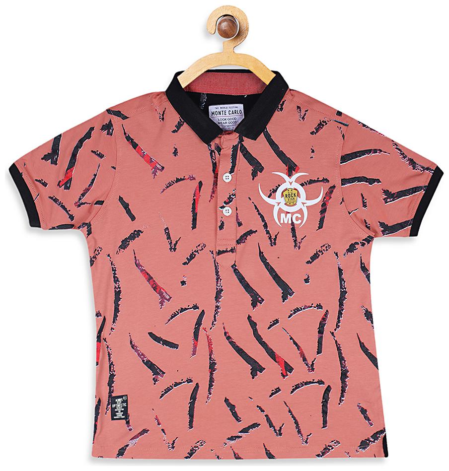 

Monte Carlo Boy Cotton blend Printed T-shirt - Pink
