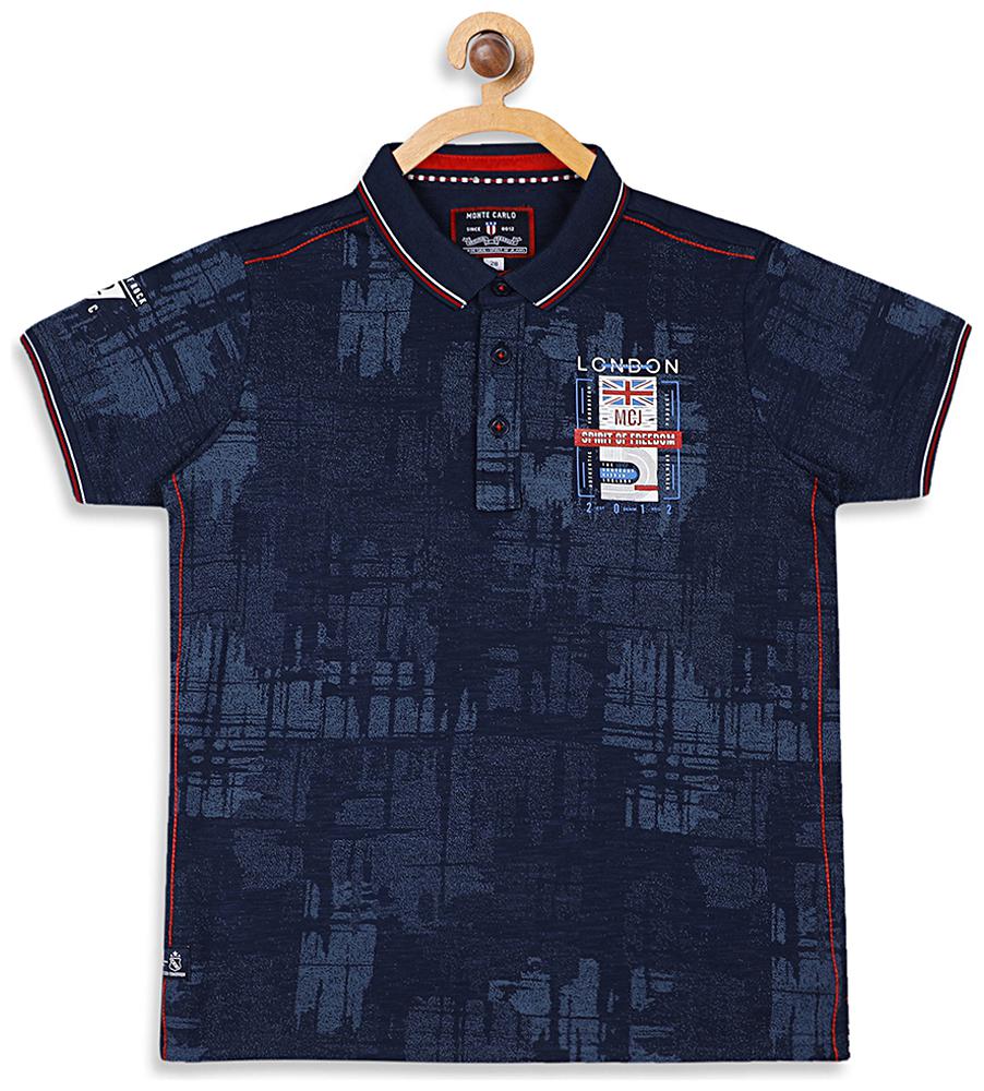 

Monte Carlo Boy Cotton blend Printed T-shirt - Blue