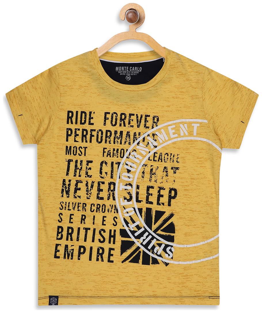 

Monte Carlo Boy Cotton blend Printed T-shirt - Yellow