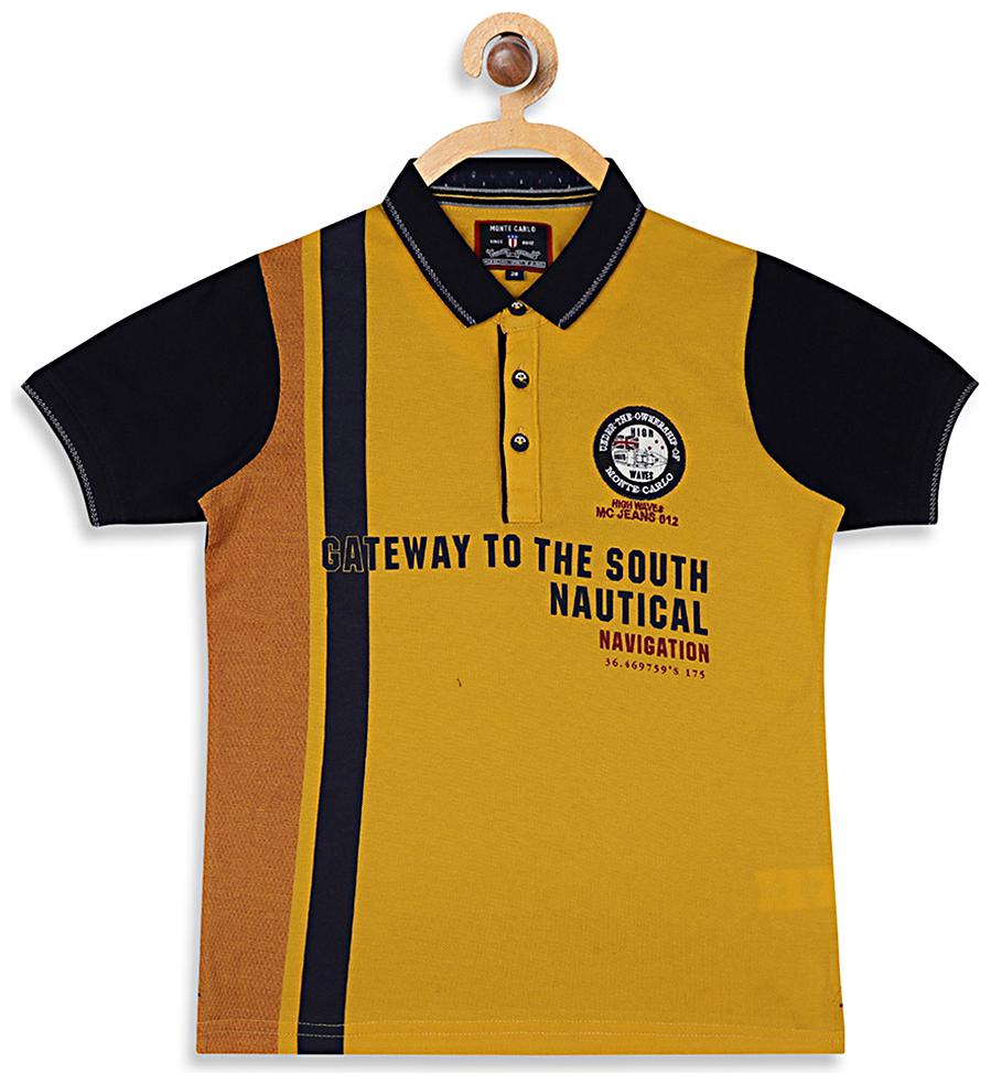 

Monte Carlo Boy Cotton blend Printed T-shirt - Yellow