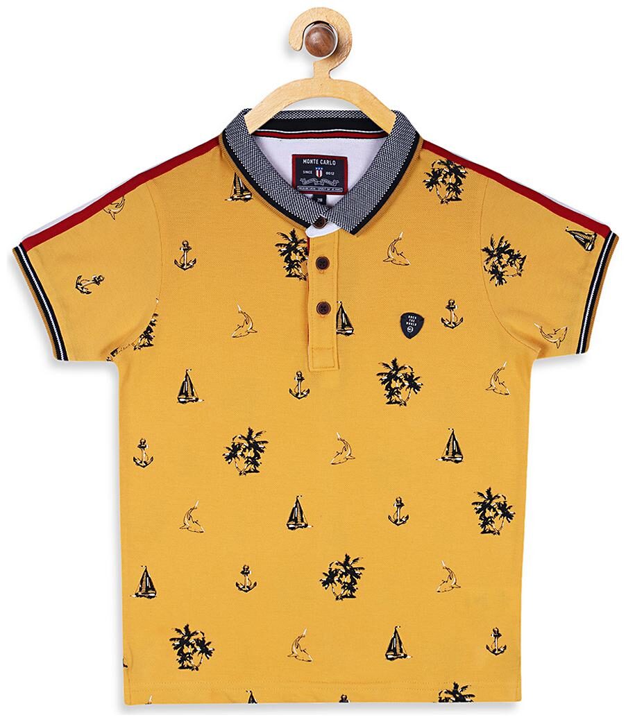

Monte Carlo Boy Cotton blend Printed T-shirt - Yellow