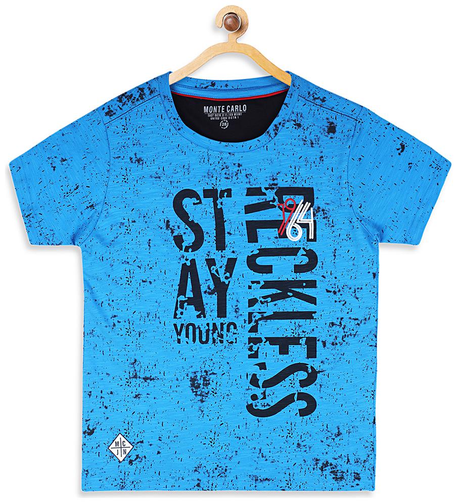 

Monte Carlo Boy Cotton blend Printed T-shirt - Blue