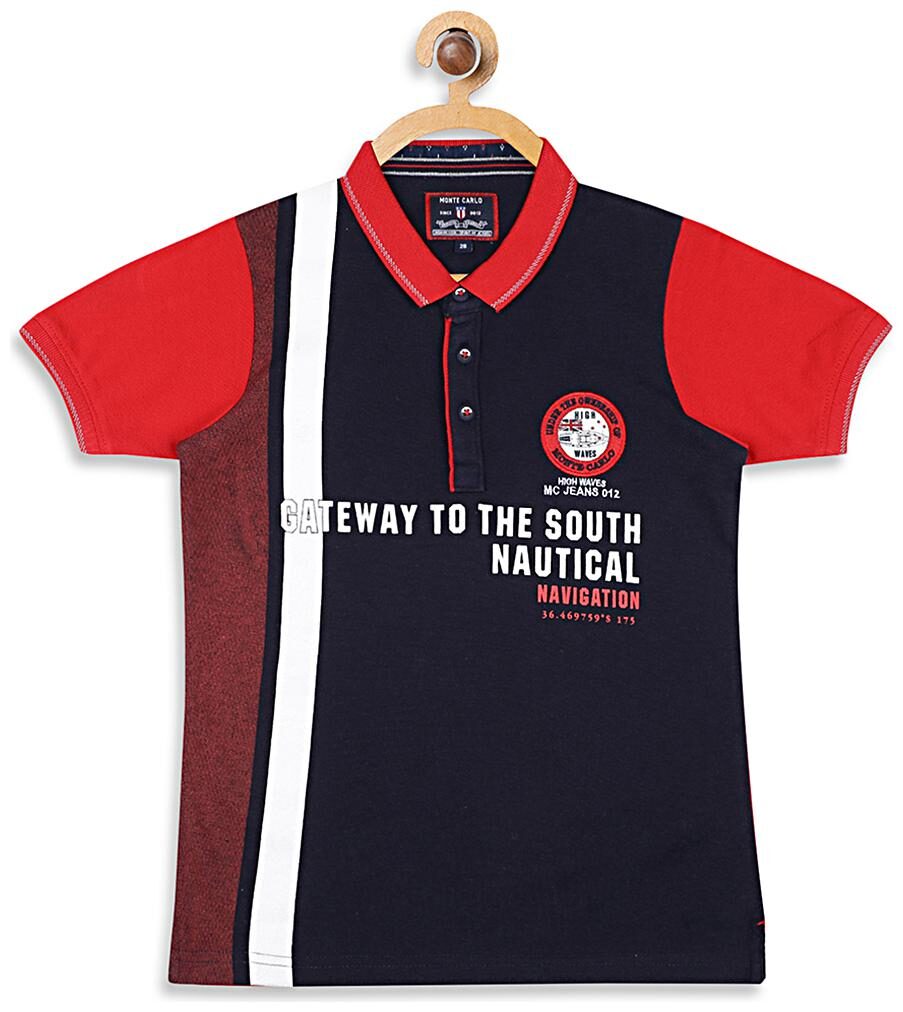 

Monte Carlo Boy Cotton blend Printed T-shirt - Red