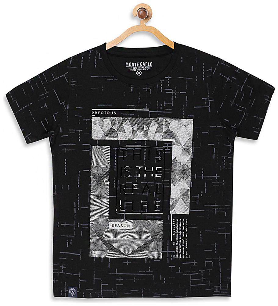 

Monte Carlo Boy Cotton blend Printed T-shirt - Black