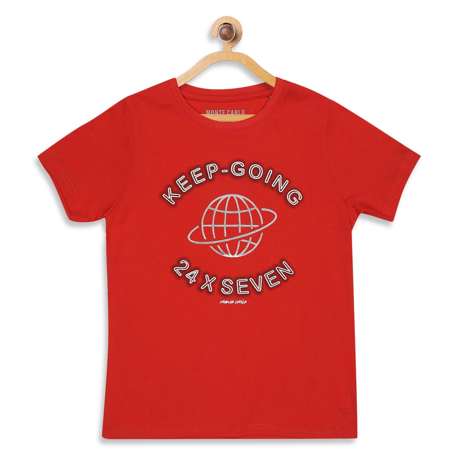 

Monte Carlo Boy Cotton blend Printed T-shirt - Red