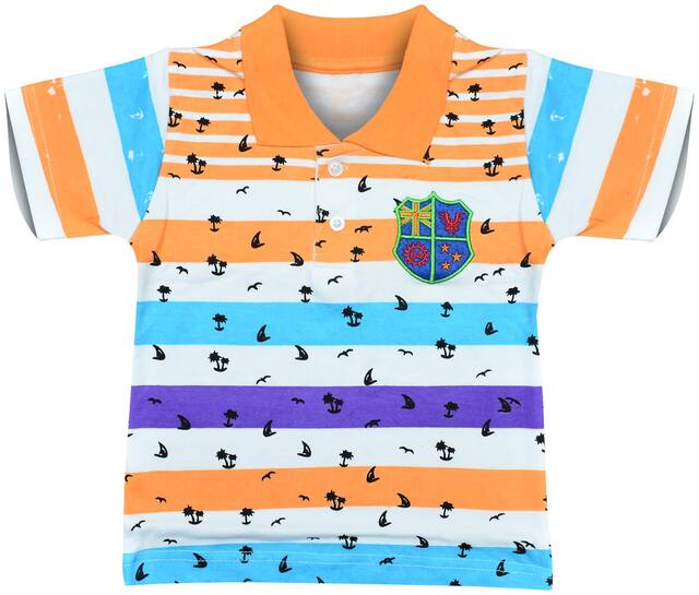 MOTUS Cotton Striped Top & Bottom Set - Orange