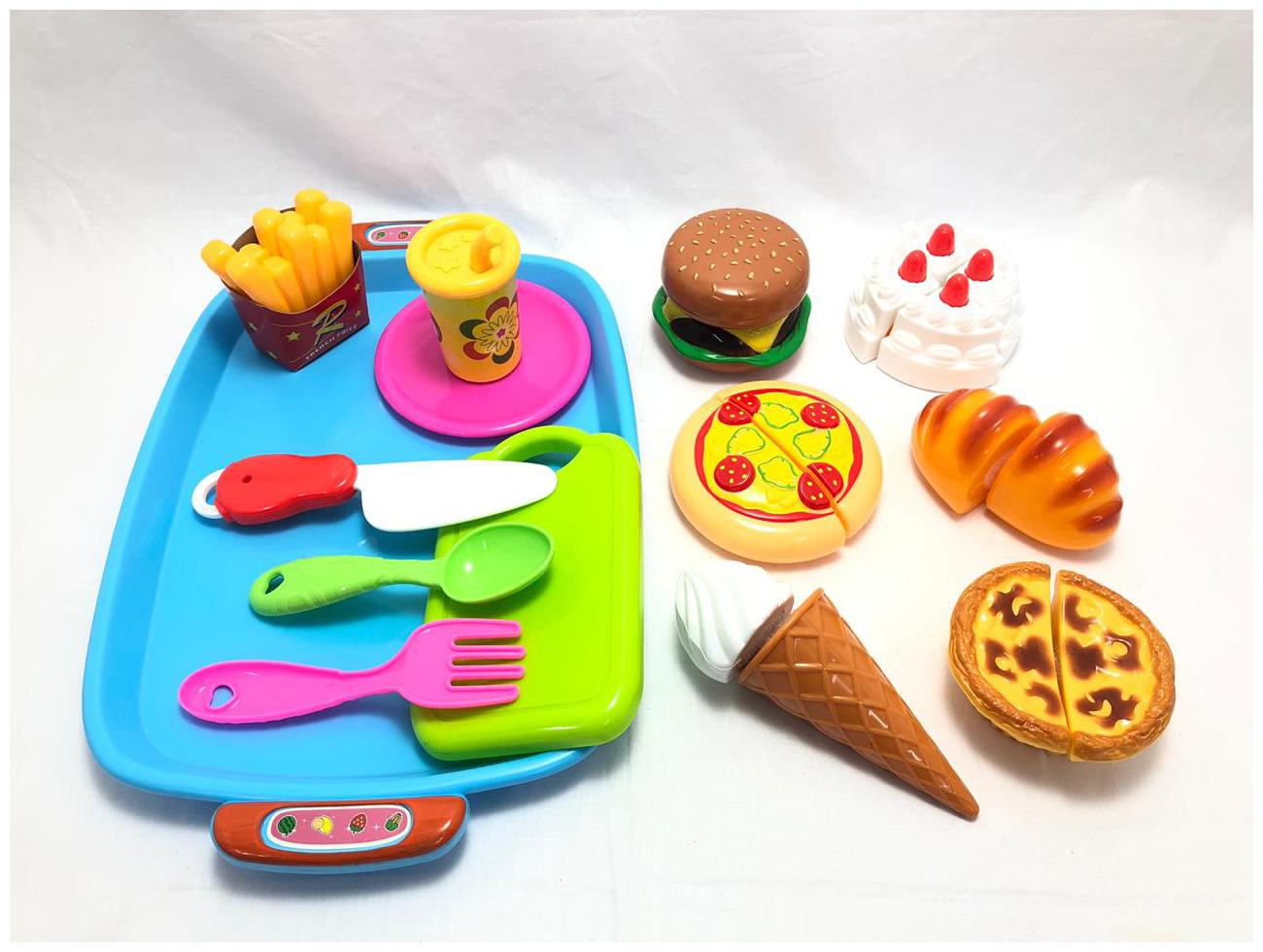 

Mubco Indian Fast Food Play Set Restaurant Fast Food Cutting Set for Kids