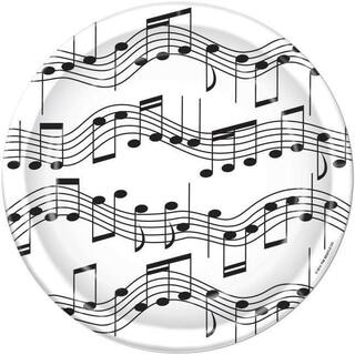 Buy Musical Notes 9 Inch Paper Plates 8 Pack Music Birthday Party