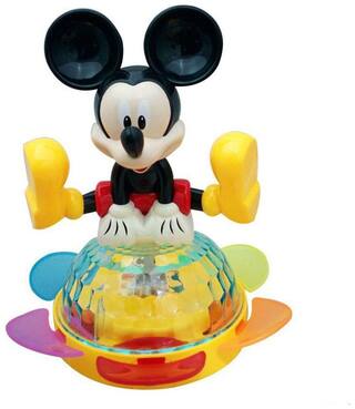 Shanaya Musical Toys for Infants Kids Babies Spinning Mickey Mouse with Music and 4D Light Toy Bump and Go Type