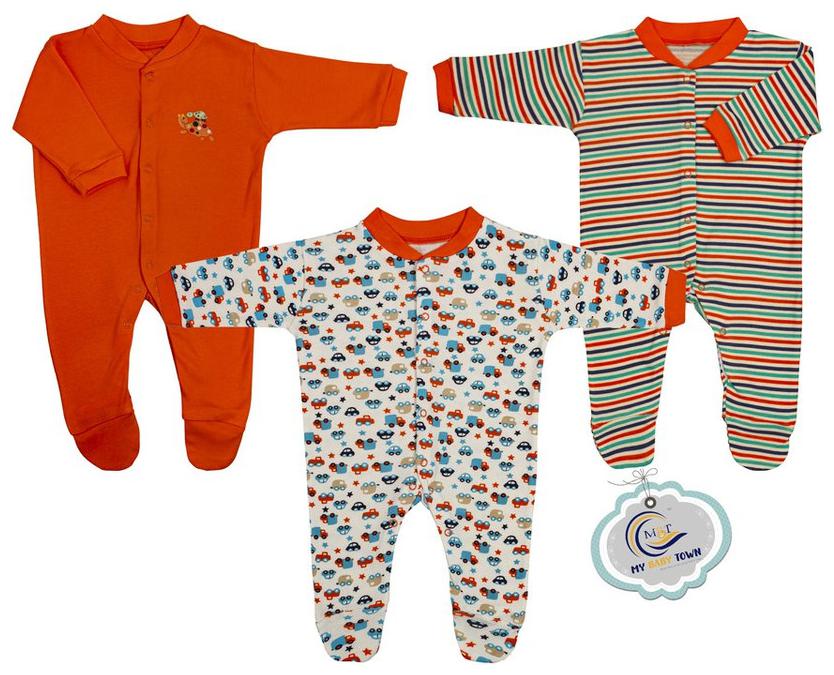 

MY BABY TOWN Unisex Cotton Printed Romper - Multi