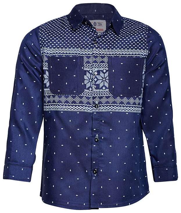 

Oxolloxo Boy Cotton Printed Shirt Blue