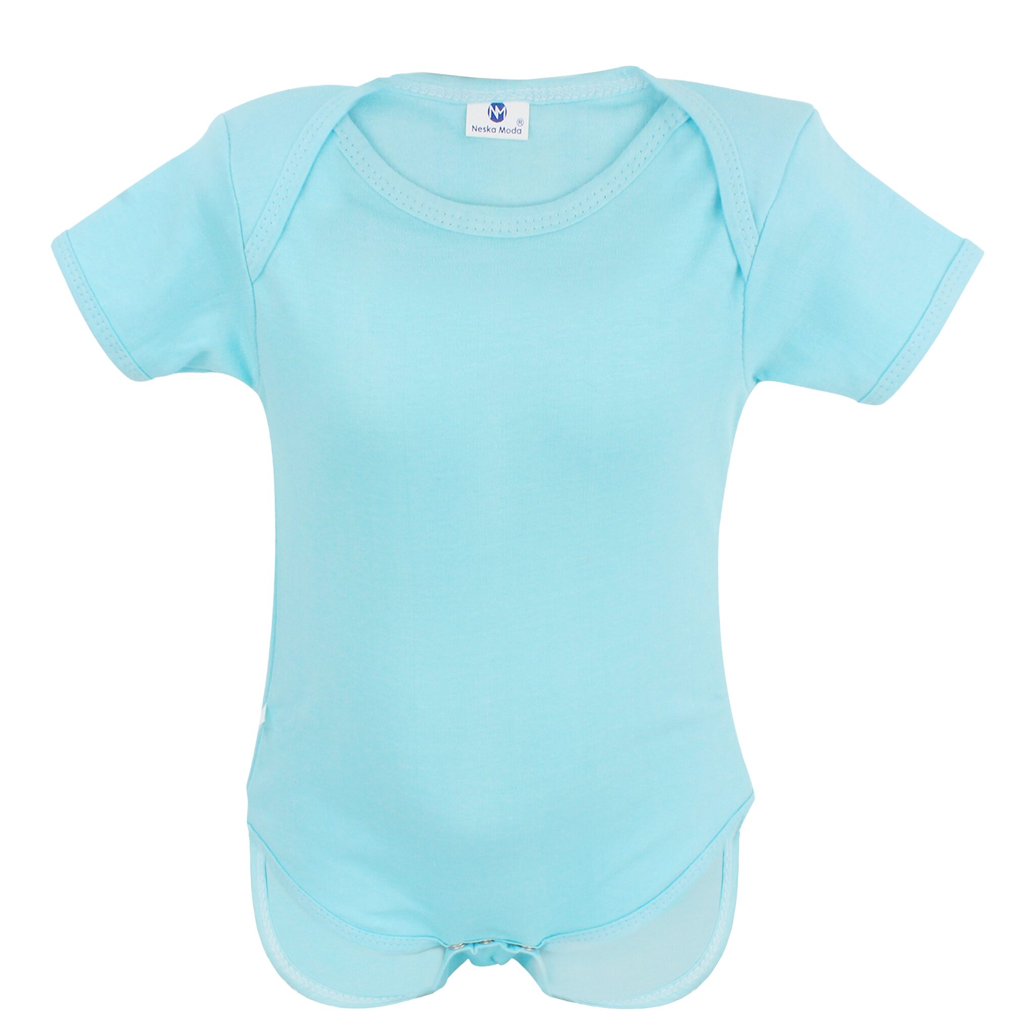 

Neska Moda Unisex Cotton Solid Body suit - Blue