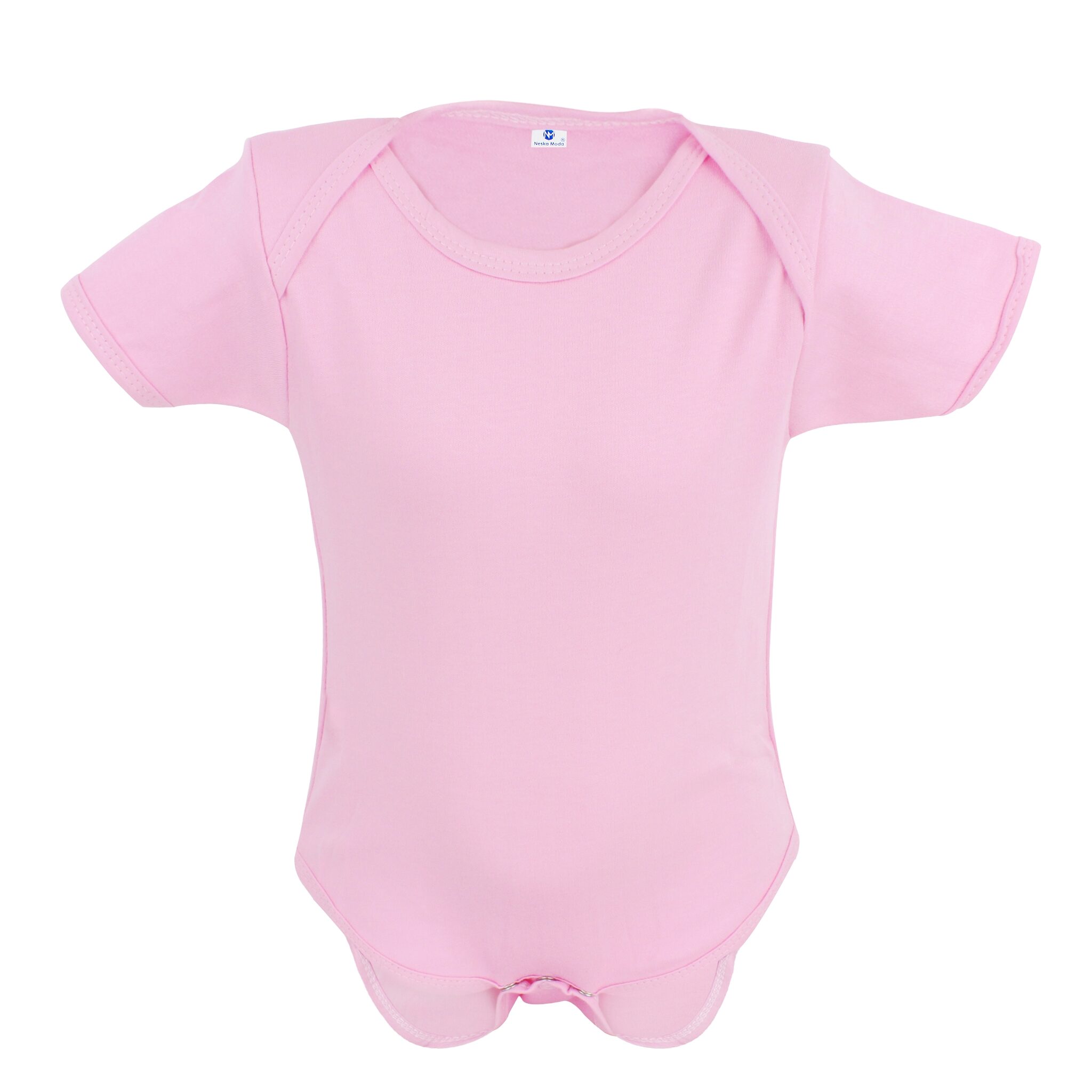

Neska Moda Unisex Cotton Solid Body suit - Pink