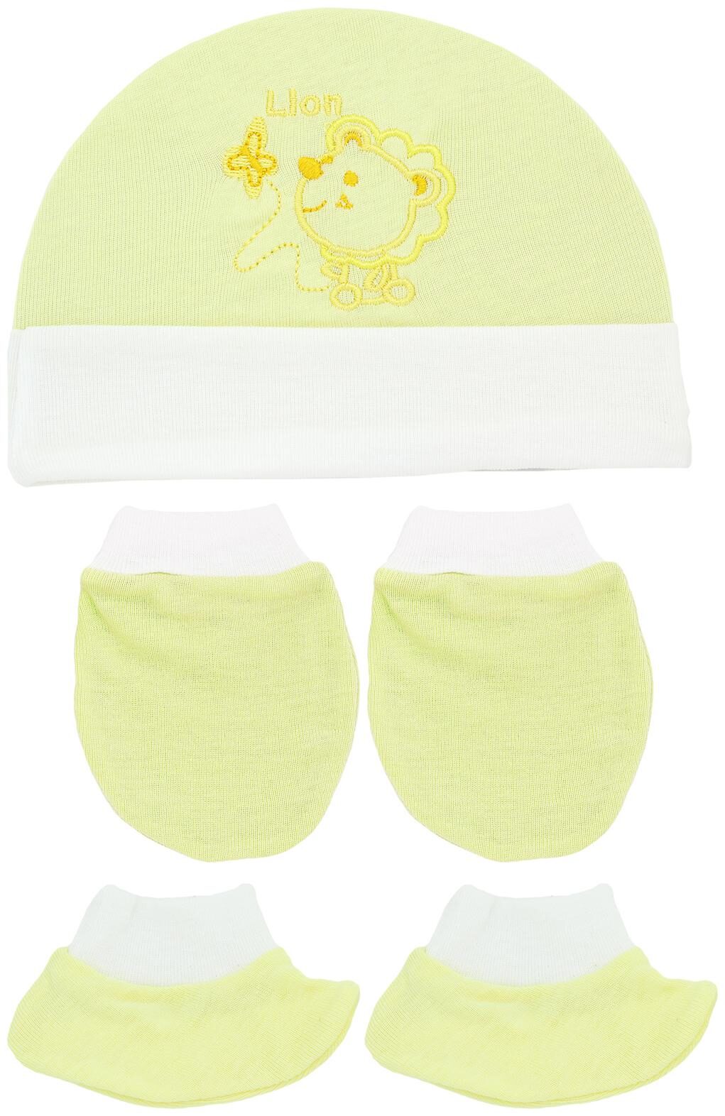 

Neska Moda Baby Yellow Mittens Cap with Booties Set 3 pcs (0-6 Months)