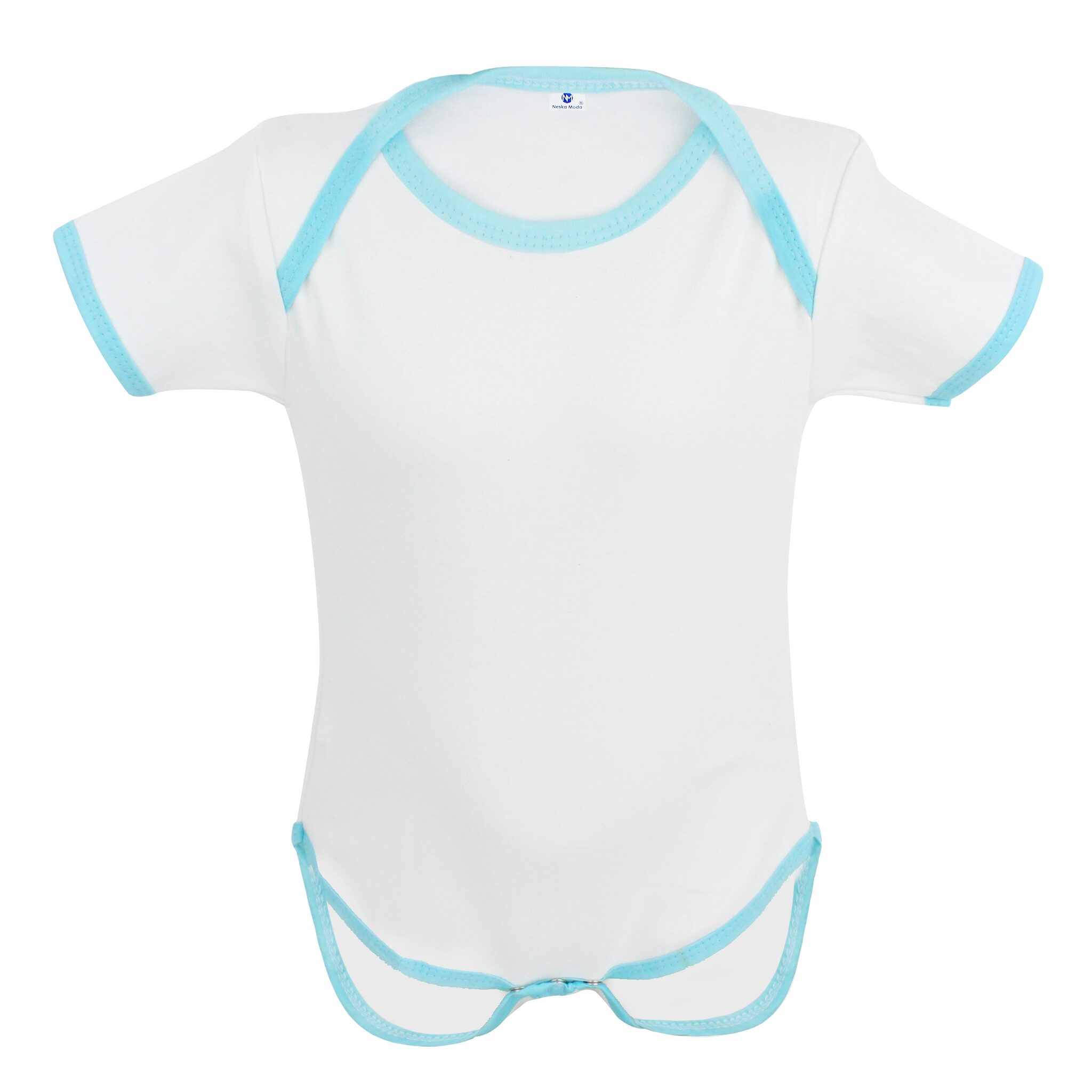 

Neska Moda Unisex Cotton Solid Body suit - Blue