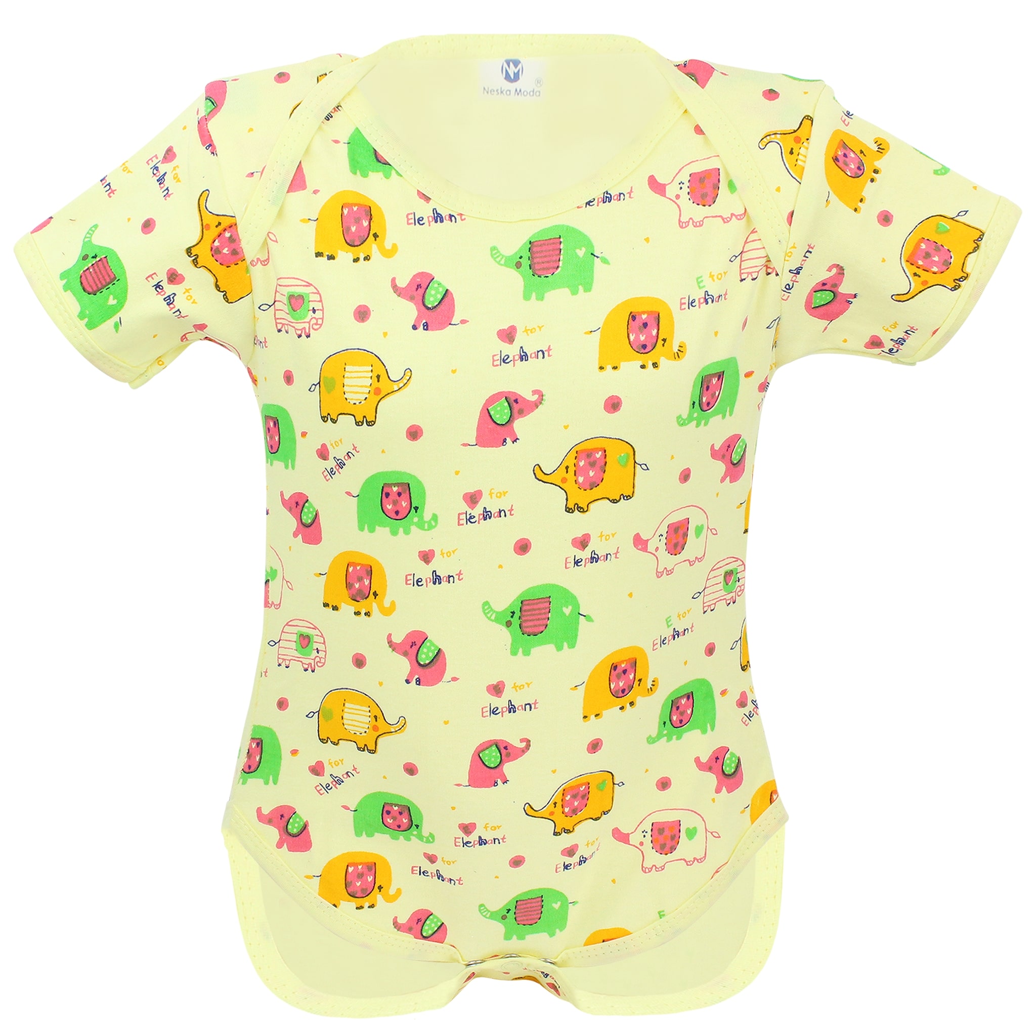 

Neska Moda Unisex Cotton Solid Body suit - Yellow