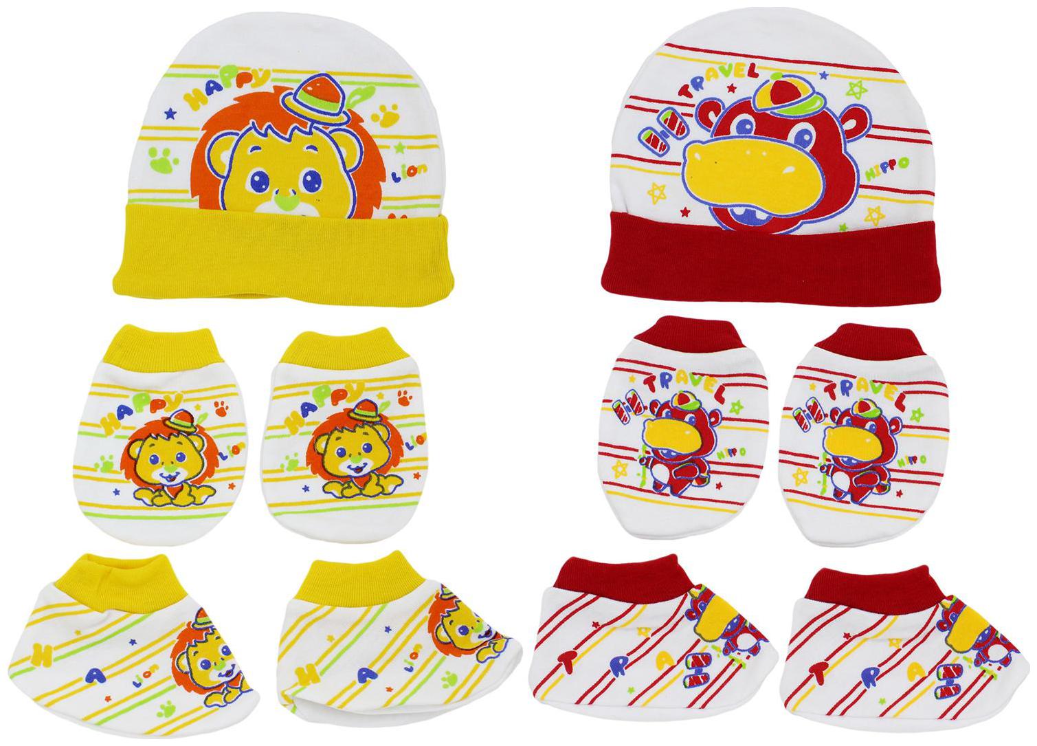 

Neska Moda Baby Mittens Booties with Cap Set 6 pcs (0-6 Months)