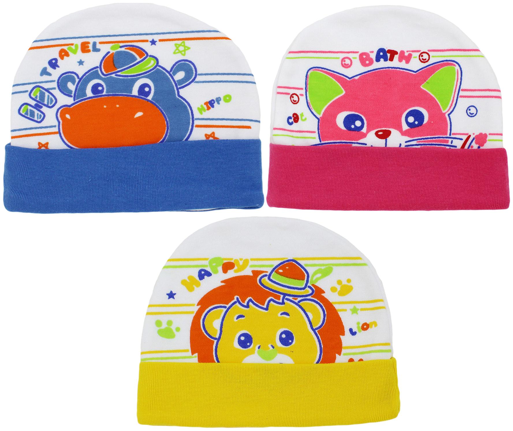 

Neska Moda Baby Boys And Girls Multicolor Cap For 0 To 18 Month Pack Of 3 MT51