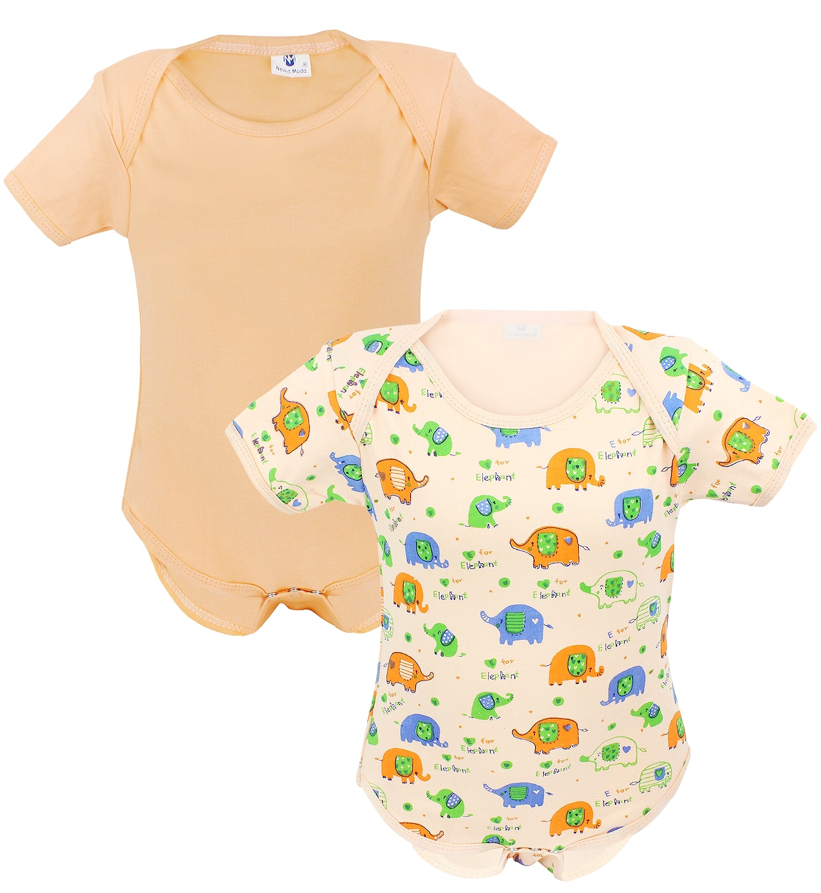

Neska Moda Unisex Cotton Solid Body suit - Orange