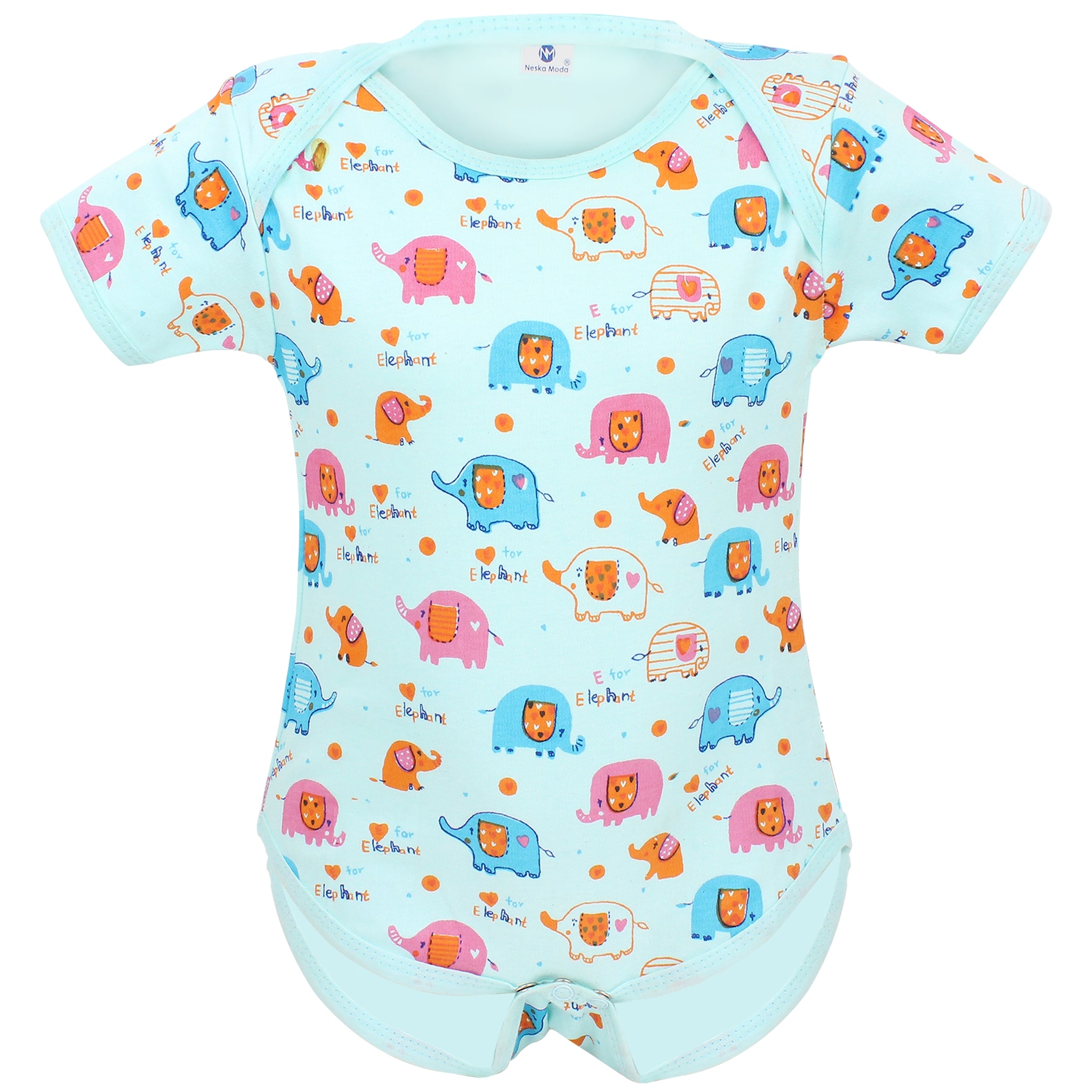 

Neska Moda Unisex Cotton Solid Body suit - Blue