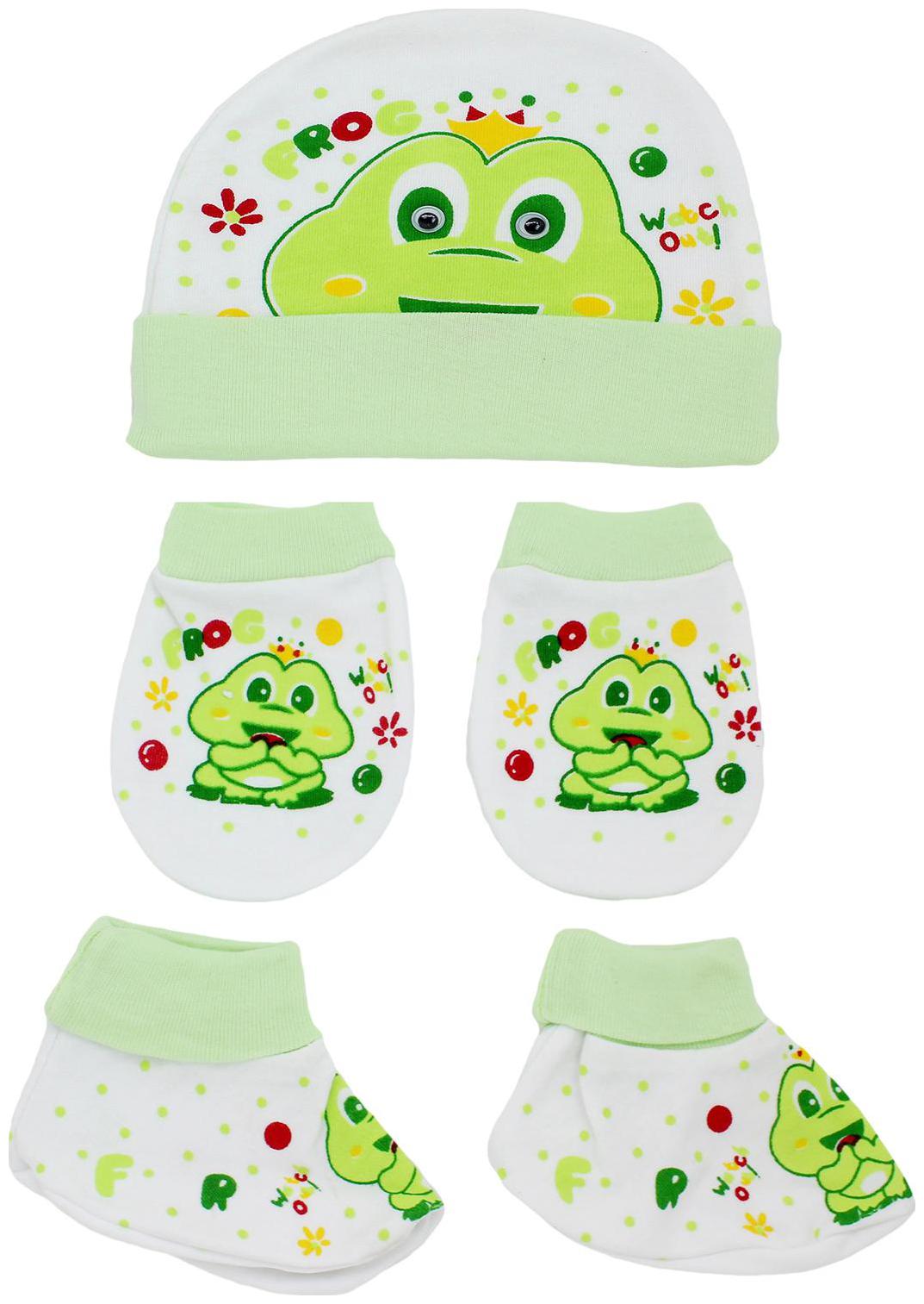 

Neska Moda Baby Green Mittens Booties with Cap Set 3 pcs (0-6 Months)