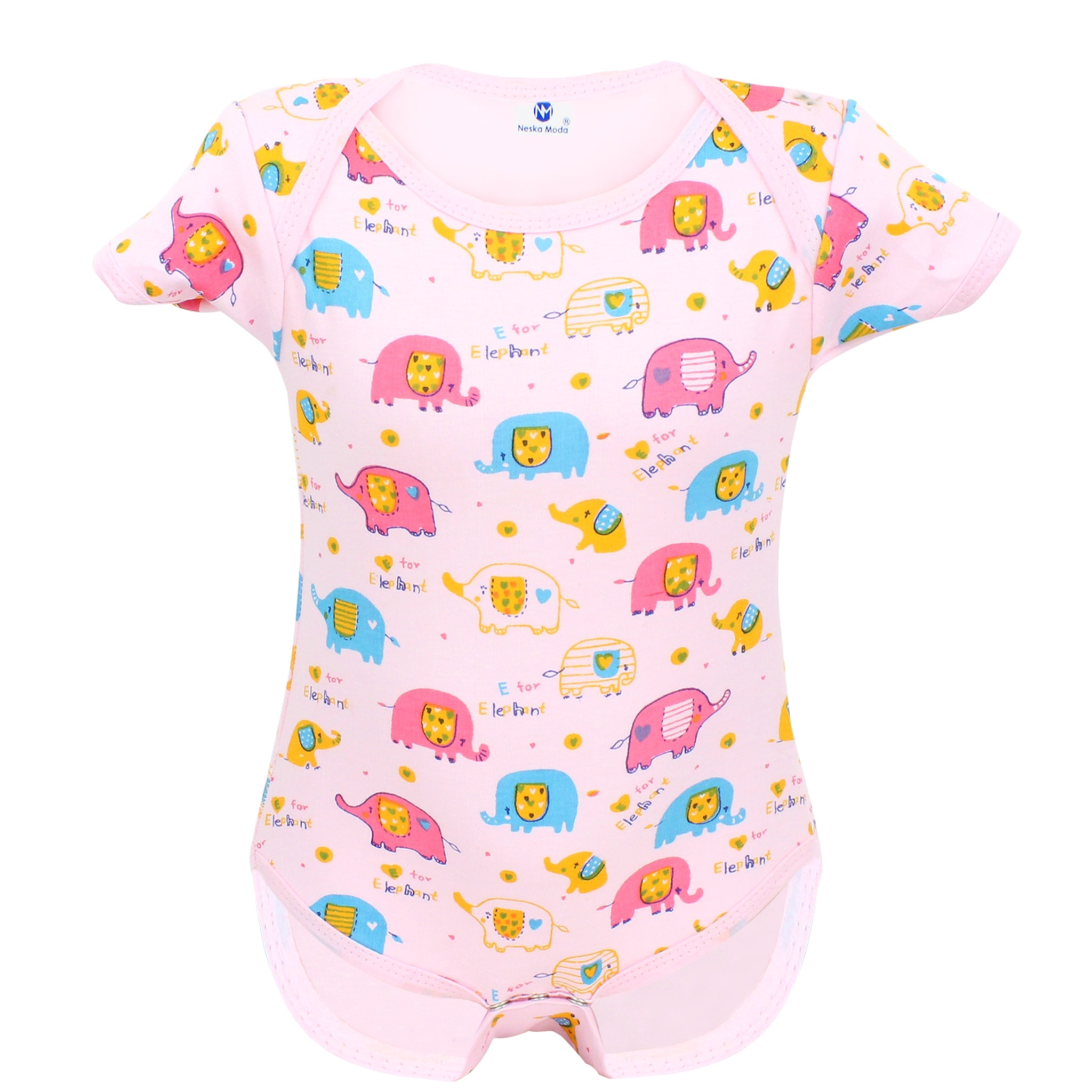 

Neska Moda Unisex Cotton Solid Body suit - Pink