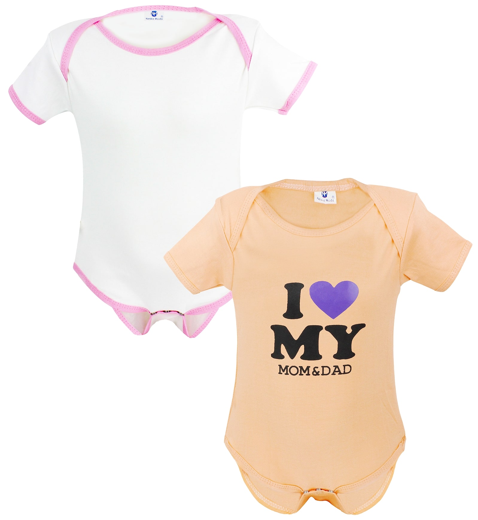

Neska Moda Unisex Cotton Solid Body suit - Orange