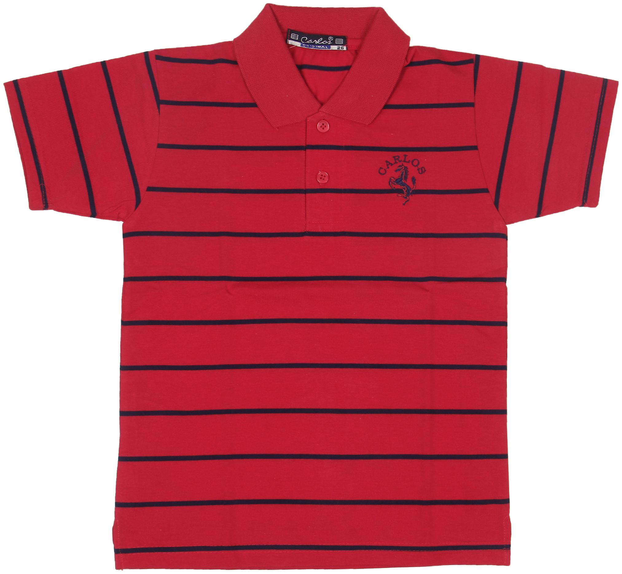 

Neuvin Boy Cotton Striped T-shirt - Red