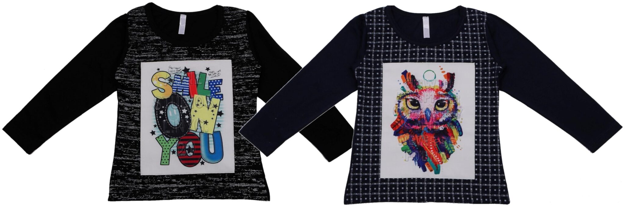 

Neuvin Girl Cotton Printed T shirt - Black Blue