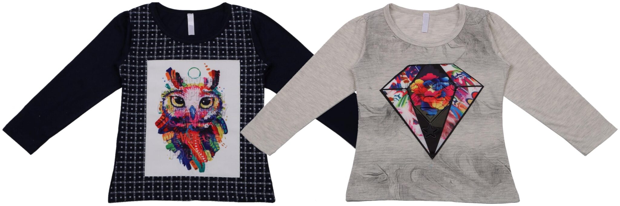 

Neuvin Girl Cotton Printed T shirt - Blue Cream