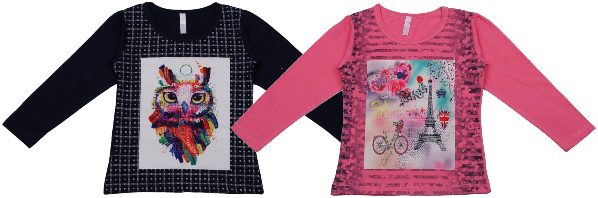 

Neuvin Girl Cotton Printed T shirt - Blue Pink