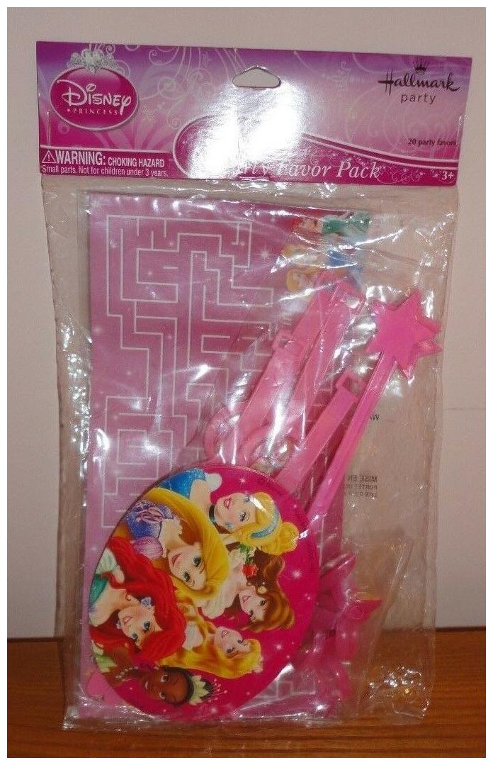 

New Hallmark Disney Princess Party Favor Pack 20 pcs Wands Rings Stickers etc
