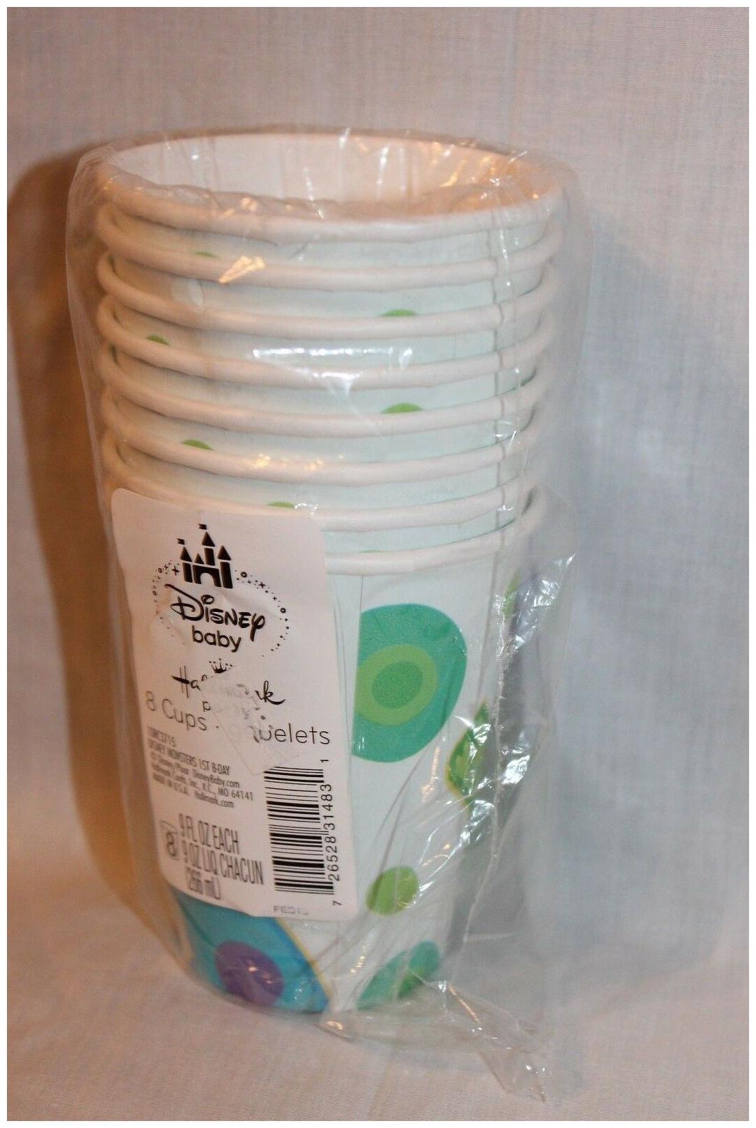 

NEW IN PACKAGE BABY MONSTER INC 1ST BIRTHDAY DISNEY 8 CUPS PARTY SUPPLIES