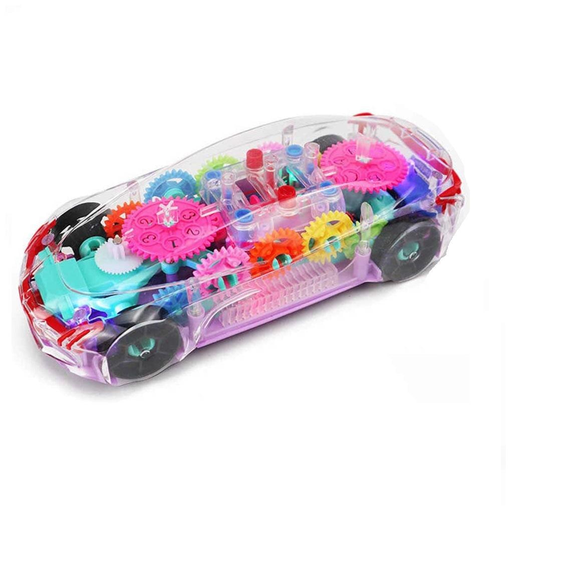 

New Pinch 3D Super Car Toy for Kids with Bump go Action Gear Simulation Mechanical Car Sound Light Toys for Kids Boys Girls (Multi)