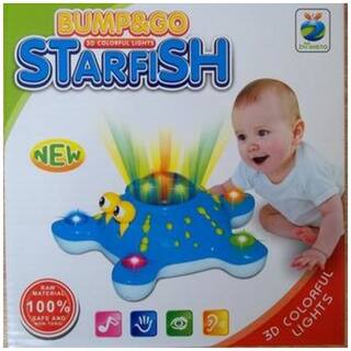 New Pinch amazing BUMP & GO 3D Colorful Lights musical Starfish shape Toy For Kids (color may vary )