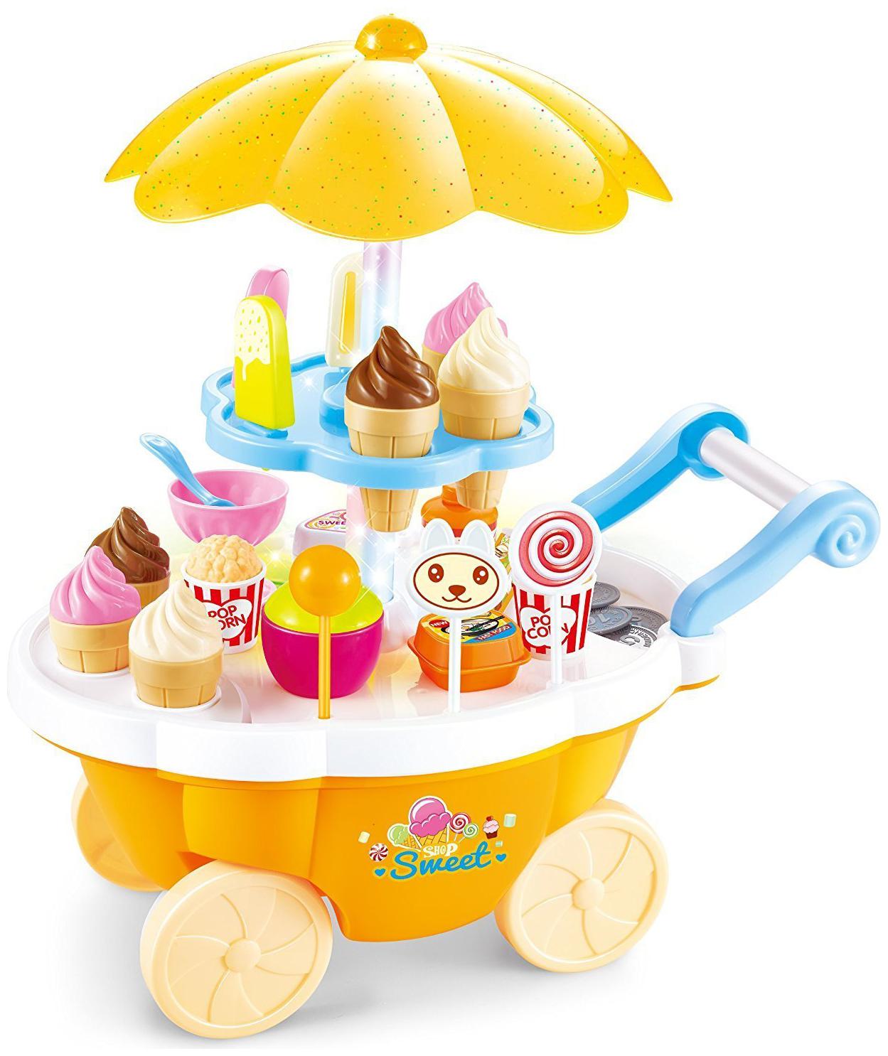 

New toy chehar enterprise Ice Cream Kitchen Play Cart Kitchen Set Toy with Lights and Music