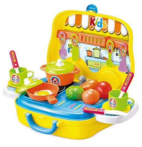 

New Toy chehar Enterprise latest Kid Chef s Bring Along Kitchen Cooking New Yellow Suitcase Set