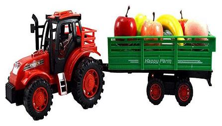 

New TOy Chehar Enterprise Tractor Trolley Toy for Kids Tractor Toy Truck Toy for Kids with Various Type of Real Looking Fruits
