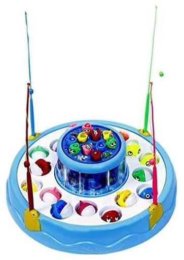 

New Toy Chehar Enterprise Fishing Fish Catching Game with 26 pcs of Fish 2 Rotary Fishing Pond 4 Pods Includes Music and Lights Function (multicolor)