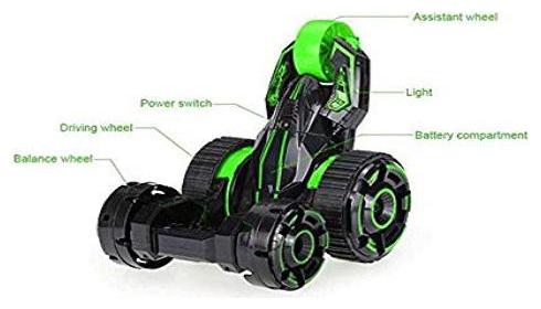 

New Toy chehar Enterprise 5 Rounds Stunt 360 Spins Double Side Remote Control Car (Multicolor)