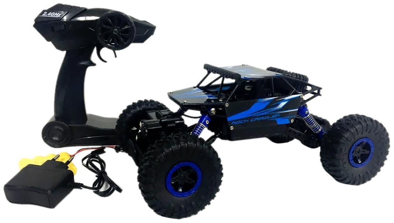

NEW toy chehar enterprise Rock Crawler (1 18 Scale) Remote Control Monster Car Four Wheel Drive Rechargeable(color may be vary)