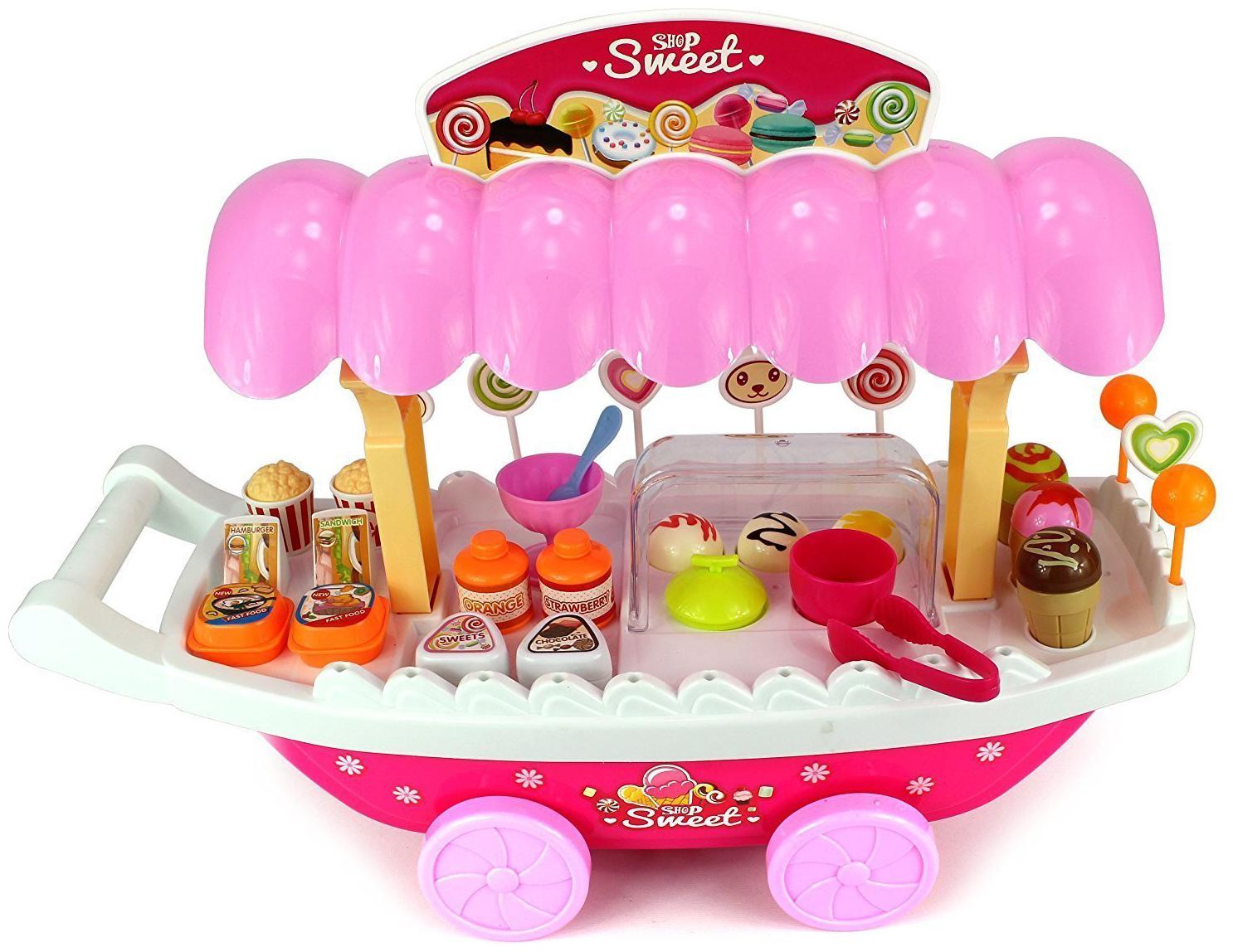 

New Toy chehar Enterprise latest Ice Cream Kitchen Play Cart Kitchen Set Toy with Lights and Music