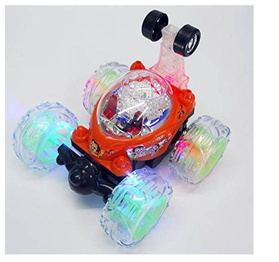

New toy chehar enterprise Kid s Plastic Rechargeable 360 deg Rotating Stunt Car (Multicolour)