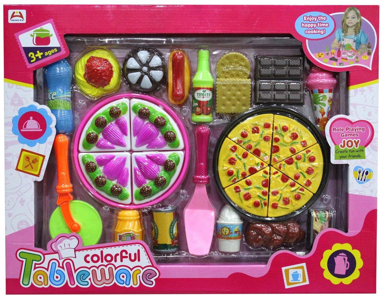 

New Toy chehar Enterprise Colorful Tableware Cooking Set Toy For Girls NO-7638-3