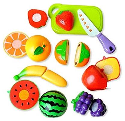 

New toy chehar enterprise Plastic Fruit Set with Chopping Board and a Knife Toy for Kids
