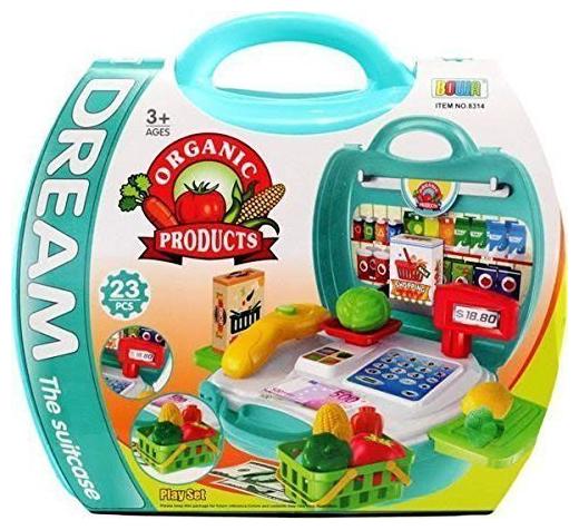 

New Toy chehar Enterprise Suitcase with Organic Products Set of 23 pieces Kitchen Play for Interactive Learning (Multicolor)
