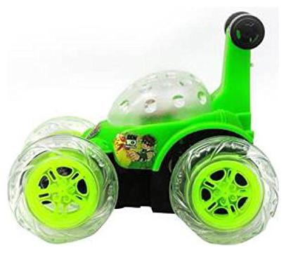 

New Toy chehar enterprise Kid s Plastic Rechargeable 360 deg Rotating Stunt Car (green)(color may be vary)