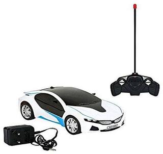 New Toy Chehar Enterprise Bmw I8 Electric Chargeable 3D Remote Control Lightning Famous Car(white)(color may be vary)