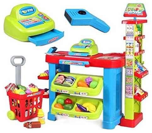 

New Toy Chehar Enterprise Battery Operated Super Market Set With Shopping Basket - Multicolour